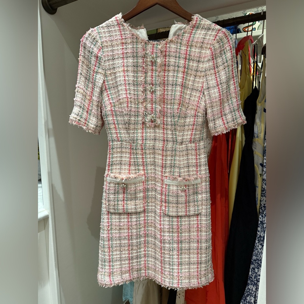 LK Bennett Multicolor Tweed Midi Dress
